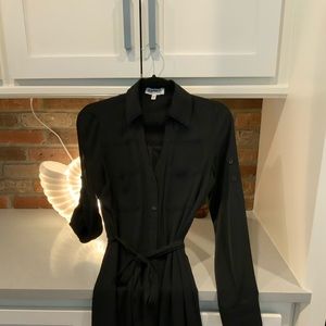 Small (Petite) Black Express Shirt Dress